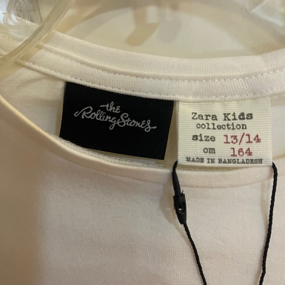 NEW ZARA Rolling Stone Long Sleeve Bodysuit Top Small XS Equivalent Girls XL 13 - Picture 7 of 8